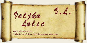 Veljko Lolić vizit kartica